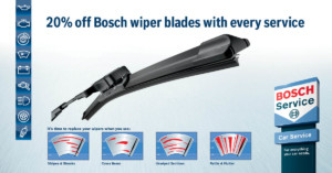 20% off Bosch wiper blades
